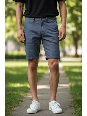 Express Chino Shorts Mens 34 Classic At The Knee 10” Inseam Mid Rise Stretch